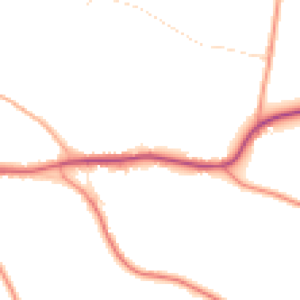 Daytime road noise heatmap for PE20 1RQ