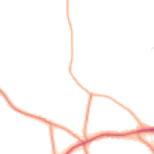 Daytime road noise heatmap for PE20 1SP