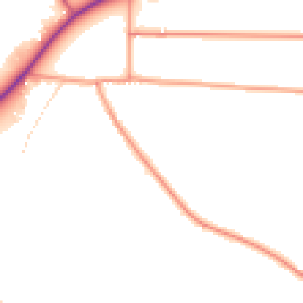 Daytime road noise heatmap for PE20 1SY