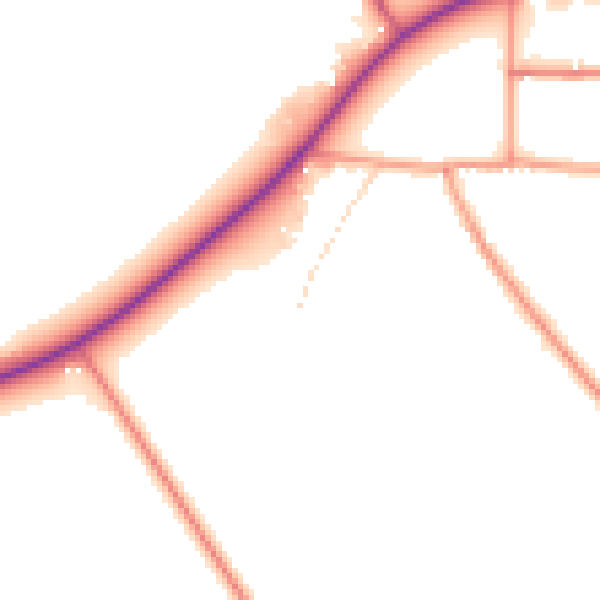 Daytime road noise heatmap for PE20 1TF