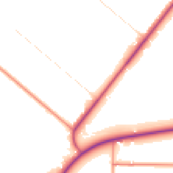 Daytime road noise heatmap for PE20 1TR
