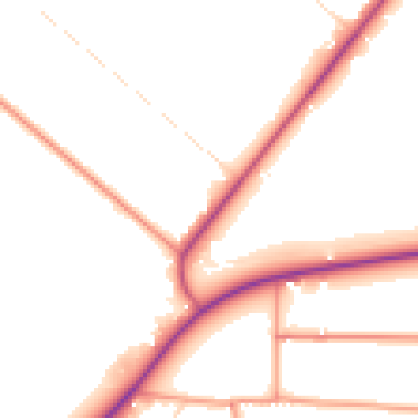 Daytime road noise heatmap for PE20 1TW