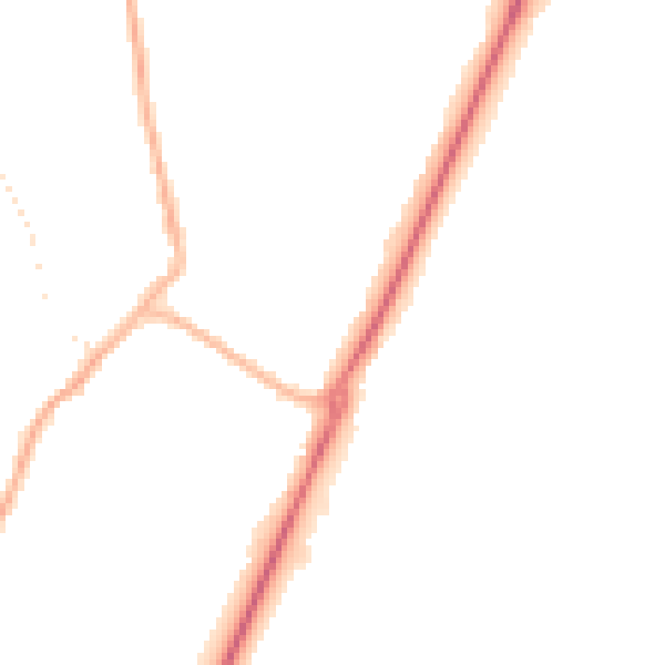 Night-time road noise heatmap for PE20 1XB
