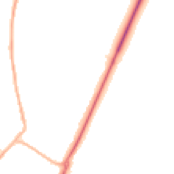 Night-time road noise heatmap for PE20 1XD