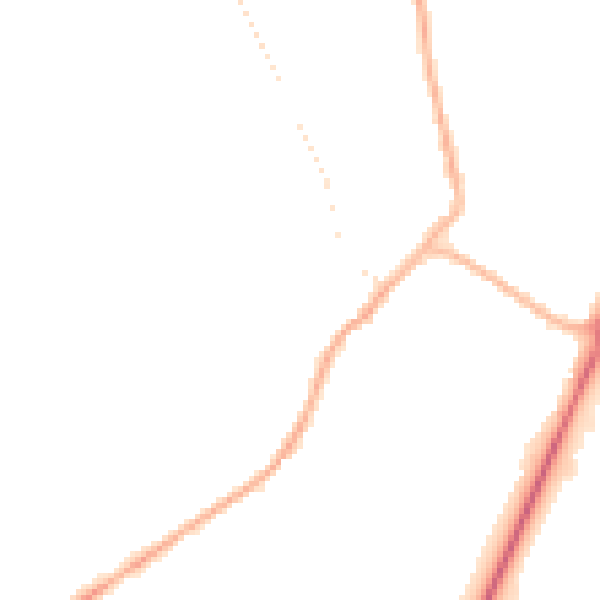 Night-time road noise heatmap for PE20 1XT