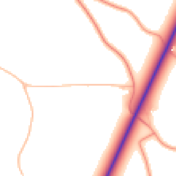 Daytime road noise heatmap for PE20 2AD