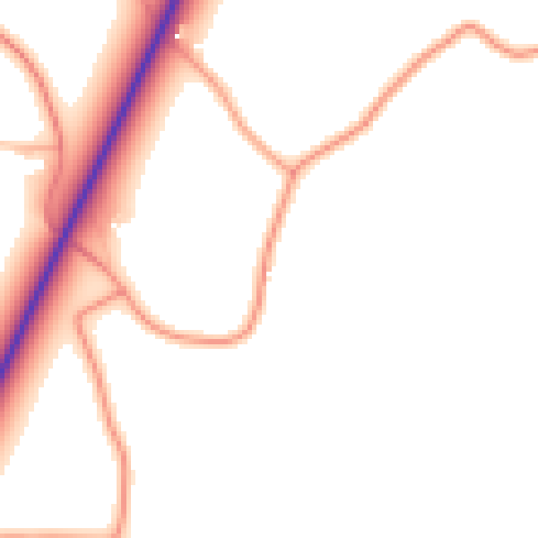 Daytime road noise heatmap for PE20 2AF