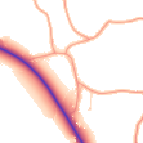 Daytime road noise heatmap for PE20 2BU