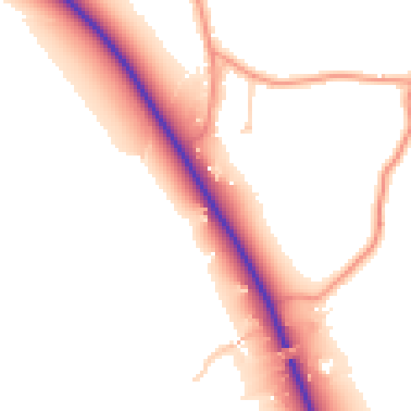 Daytime road noise heatmap for PE20 2DB