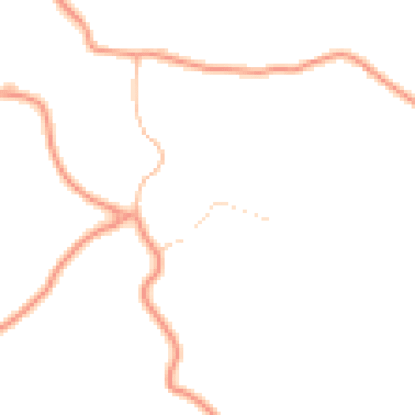 Daytime road noise heatmap for PE20 2DP