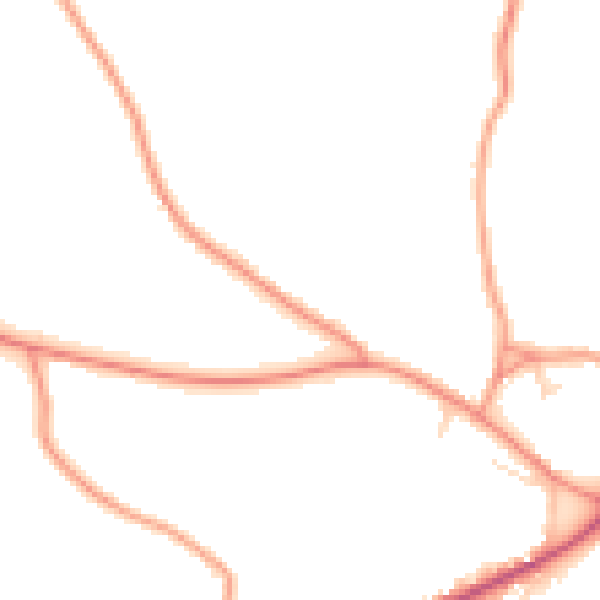 Daytime road noise heatmap for PE20 2EQ