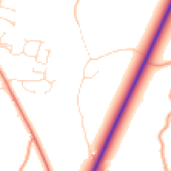 Daytime road noise heatmap for PE20 2HH