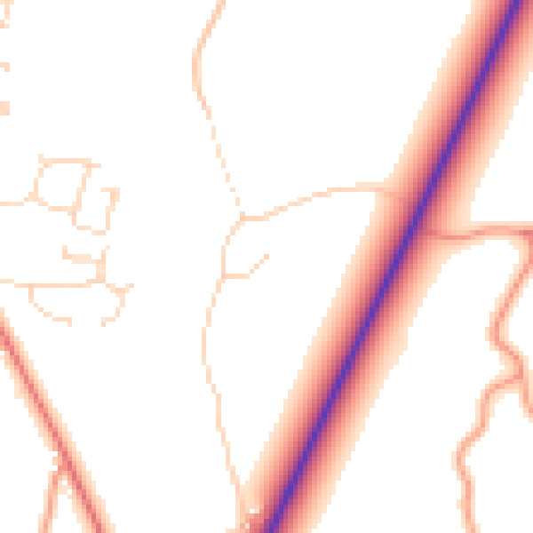 Daytime road noise heatmap for PE20 2HL