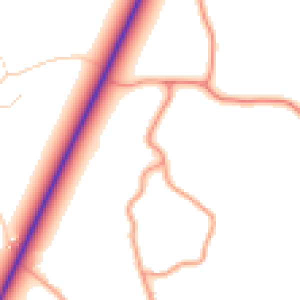 Daytime road noise heatmap for PE20 2HR
