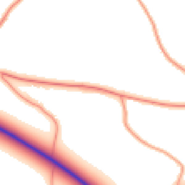 Daytime road noise heatmap for PE20 2PA