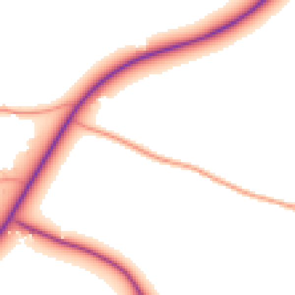 Daytime road noise heatmap for PE20 3AS