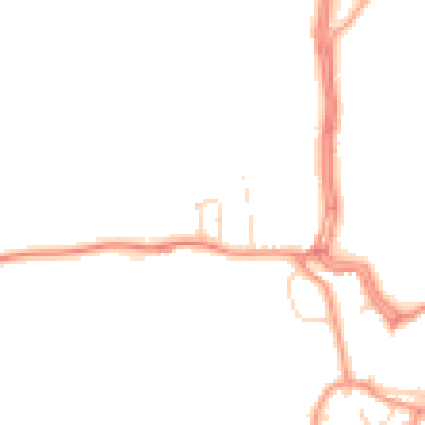 Daytime road noise heatmap for PE20 3AW