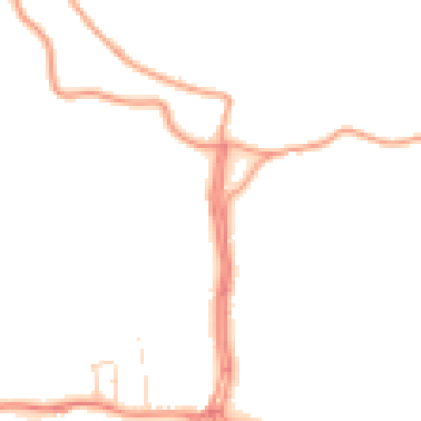 Daytime road noise heatmap for PE20 3AX