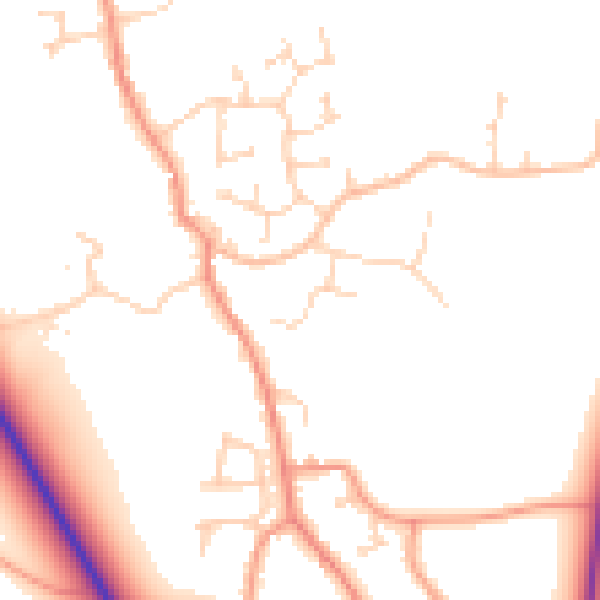 Daytime road noise heatmap for PE20 3ER