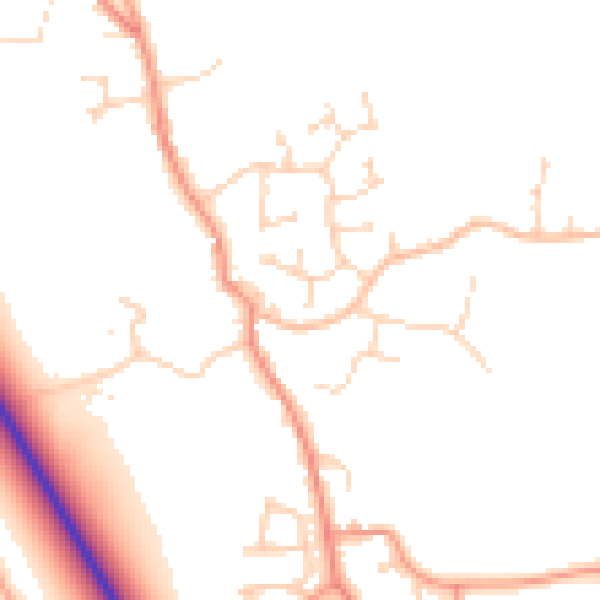 Daytime road noise heatmap for PE20 3EU
