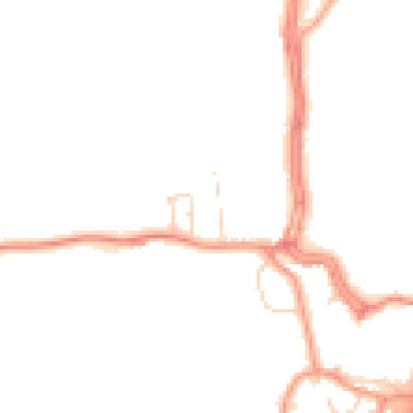 Daytime road noise heatmap for PE20 3FL