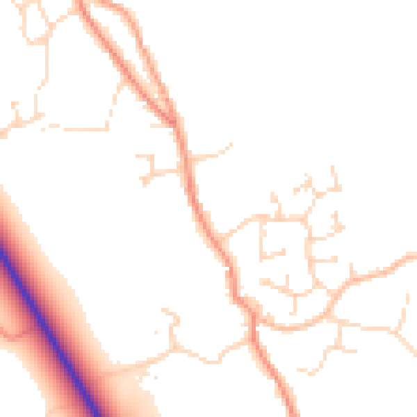 Daytime road noise heatmap for PE20 3LH