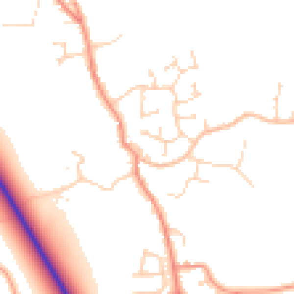 Daytime road noise heatmap for PE20 3LJ