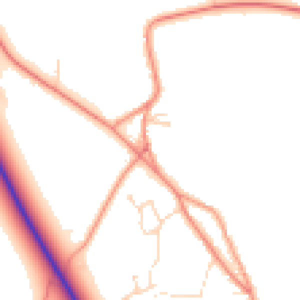 Daytime road noise heatmap for PE20 3LR