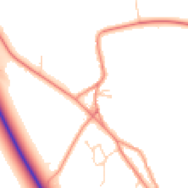 Daytime road noise heatmap for PE20 3LT