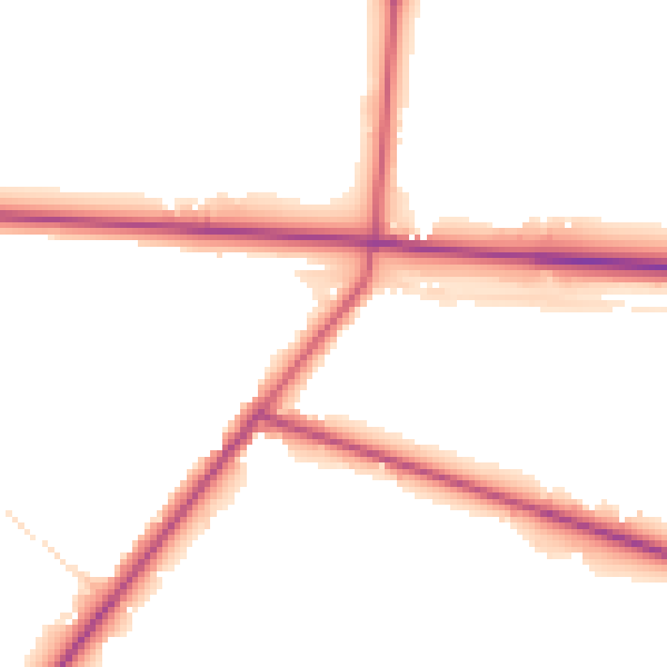 Daytime road noise heatmap for PE20 3QR