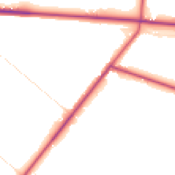 Daytime road noise heatmap for PE20 3QT