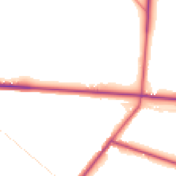 Daytime road noise heatmap for PE20 3QX