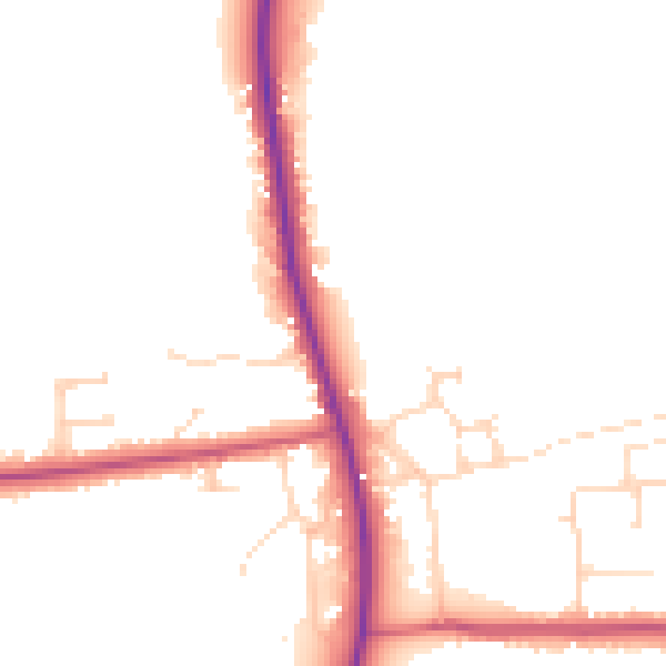 Daytime road noise heatmap for PE22 0AF