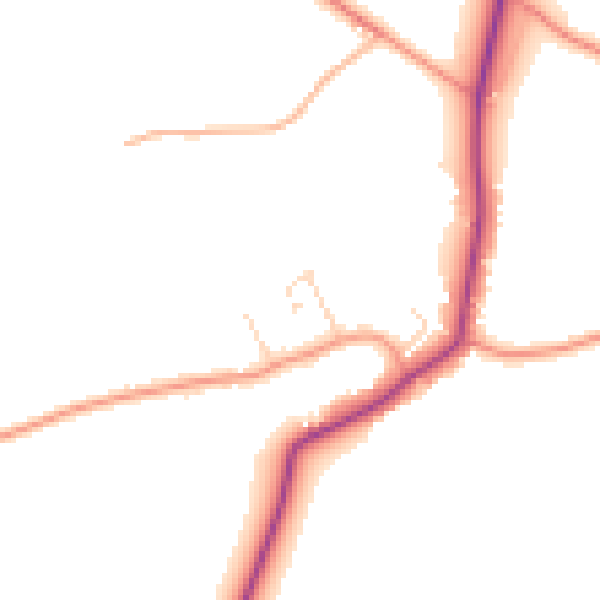 Daytime road noise heatmap for PE22 0BA