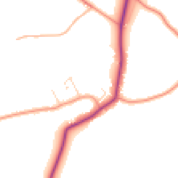 Daytime road noise heatmap for PE22 0BE