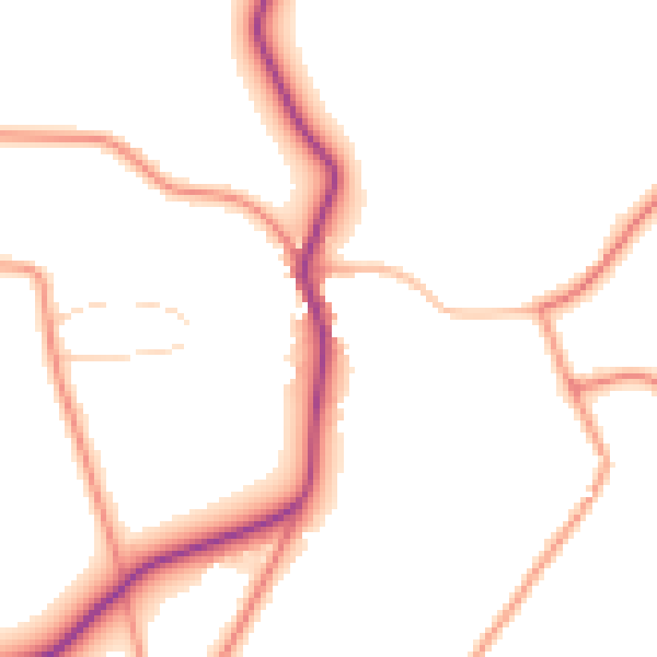 Daytime road noise heatmap for PE22 0BT