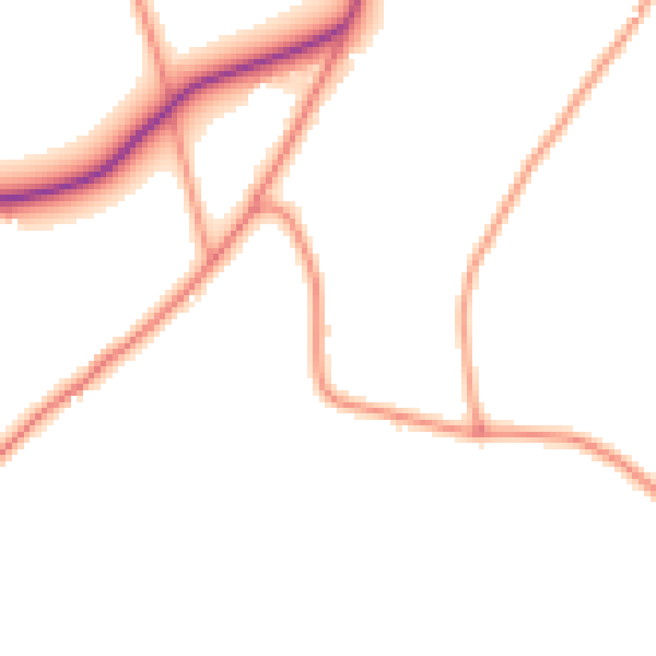 Daytime road noise heatmap for PE22 0DP