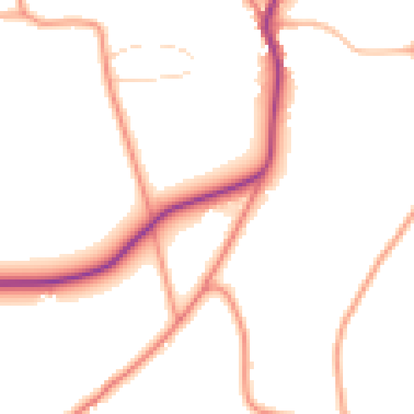 Daytime road noise heatmap for PE22 0DT
