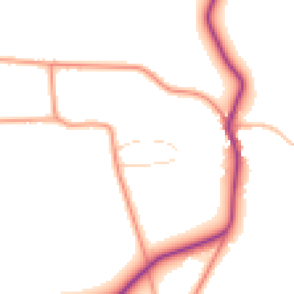 Daytime road noise heatmap for PE22 0DZ