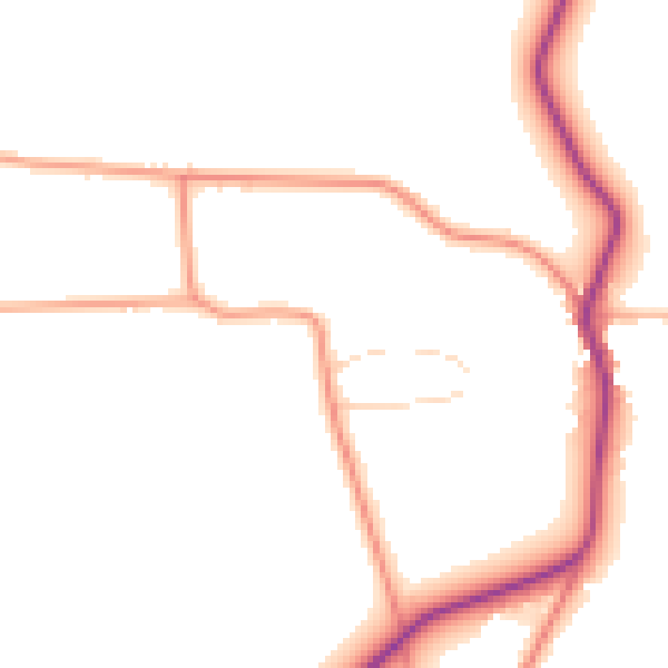Daytime road noise heatmap for PE22 0EB