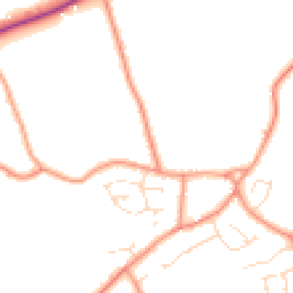 Daytime road noise heatmap for PE22 0JE