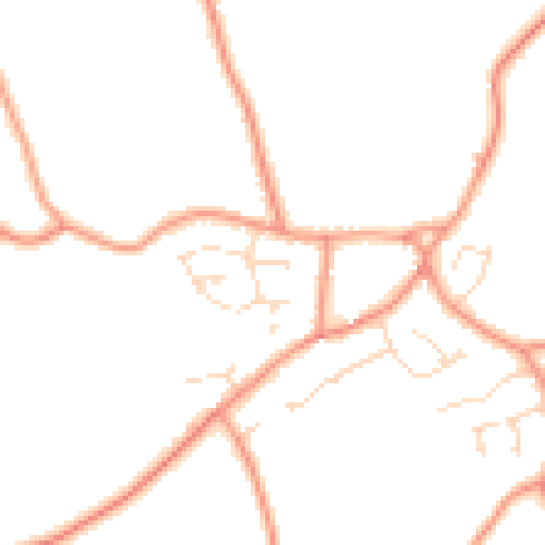 Daytime road noise heatmap for PE22 0JU