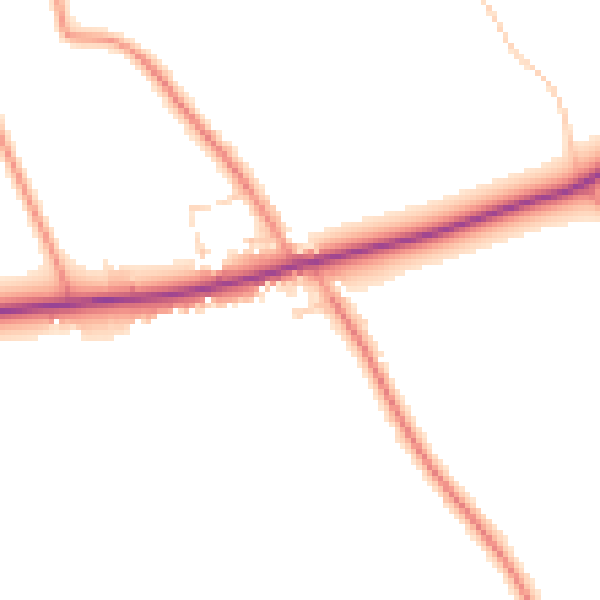 Daytime road noise heatmap for PE22 0NY