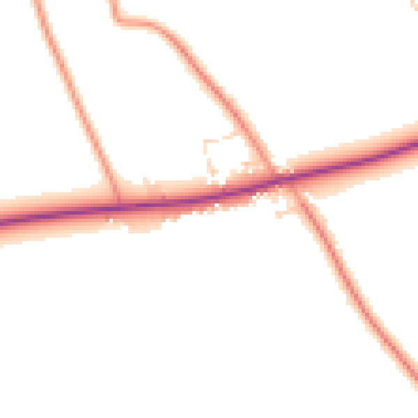 Daytime road noise heatmap for PE22 0PG