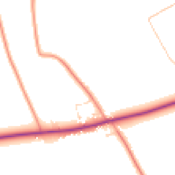 Daytime road noise heatmap for PE22 0PJ