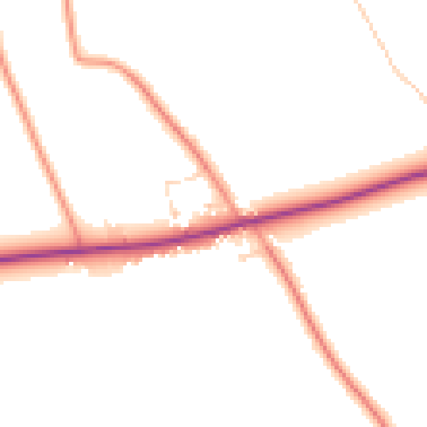 Daytime road noise heatmap for PE22 0PL