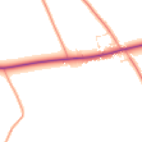 Daytime road noise heatmap for PE22 0PQ