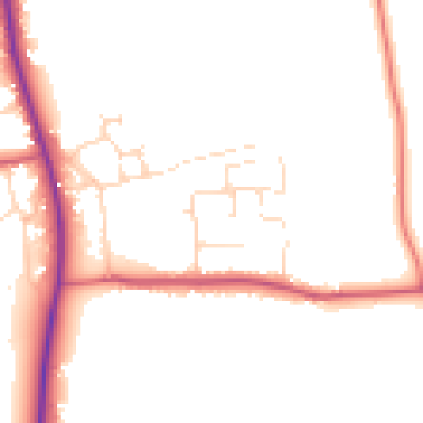 Daytime road noise heatmap for PE22 0SD