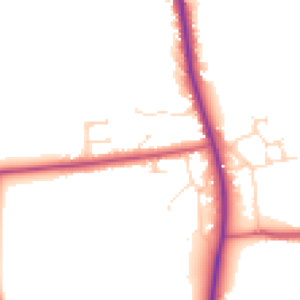 Daytime road noise heatmap for PE22 0SS