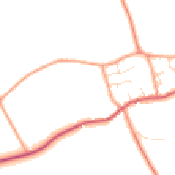 Daytime road noise heatmap for PE22 7AS